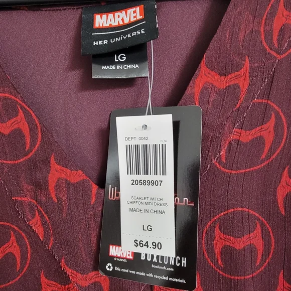 Marvel Scarlet Witch Crowns Allover Print Dress - BoxLunch Exclusive - Picture 6 of 9